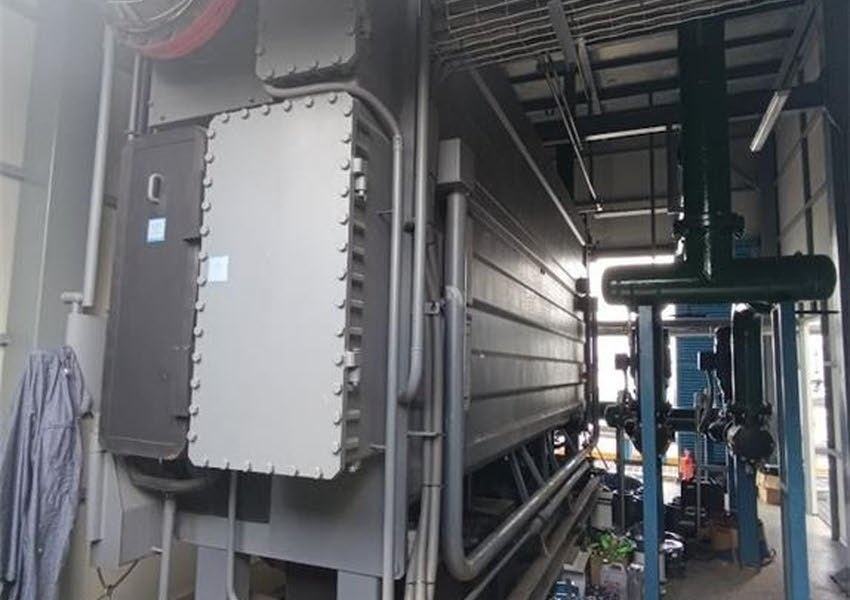Absorption chiller producing chilled water at a food processing plant