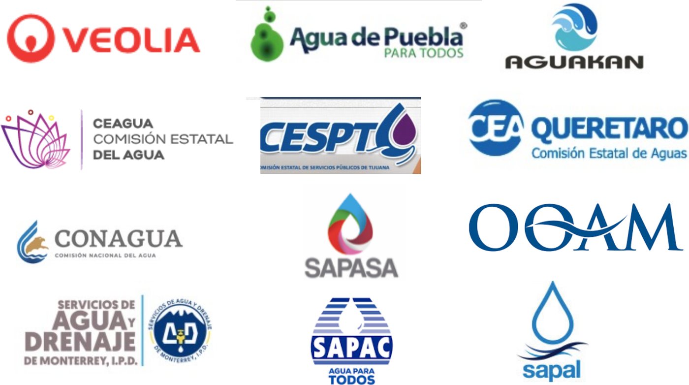 Water utility clients: Veolia, Agua de Puebla, Aguakan, CEAGUA, CESPT, CEA Queretaro, Conagua, SAPASA, OOAM, Agua y Drenaje de Monterrey, SAPAC and SAPAL